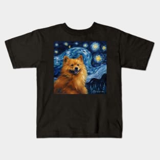 Happy Finnish Spitz Painting Night Kids T-Shirt